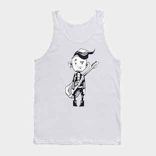 Character Holding Guitar Design Tank Top